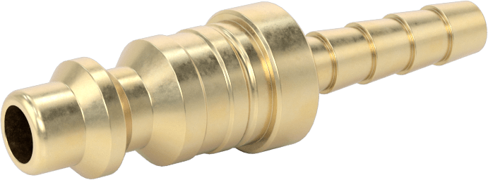 Hava için Pirinç Endüstriyel Hızlı Ayrılabilir Hortum Bağlantısı, Plug, 1/4 Kaplin Boyutu, 1/4" Hortum İç Çapı için Dikenli Uç