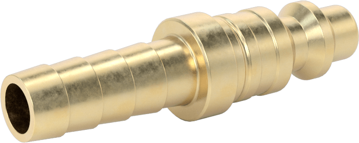Hava için Pirinç Endüstriyel Hızlı Ayrılabilir Hortum Bağlantısı, Plug, 1/4 Kaplin Boyutu, 3/8" İç Çaplı Hortum için Çivili Uç