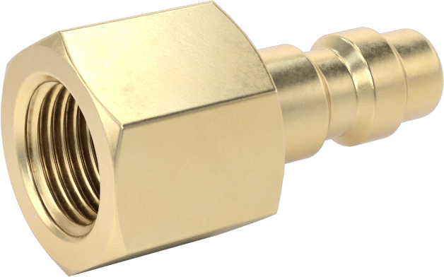Hava için Pirinç Endüstriyel Hızlı Ayrılabilir Hortum Bağlantısı, Plug, 1/8 Kaplin Boyutu, 1/8 NPT Dişi