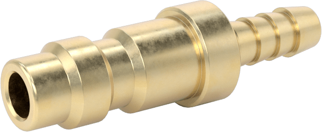 Hava için Pirinç Endüstriyel Hızlı Ayrılabilir Hortum Bağlantısı, Plug, 1/8 Kaplin Boyutu, 1/8" Hortum İç Çapı için Dikenli Uç