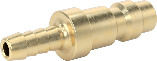 Hava için Pirinç Endüstriyel Hızlı Ayrılabilir Hortum Bağlantısı, Plug, 1/8 Kaplin Boyutu, 1/8" Hortum İç Çapı için Dikenli Uç