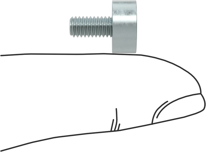 Dişli Saplamalı Kapalı Neodim Mıknatıs, 4,5 mm Kalınlık, 10 mm OD