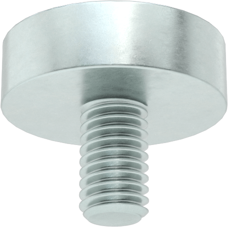 Dişli Saplamalı Kapalı Neodim Mıknatıs, 6 mm Kalınlık, 20 mm OD
