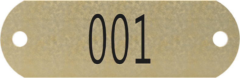 Sıralı Numaralı Plakalar, Alüminyum Dikdörtgen, 5/8" x 1-15/16"
