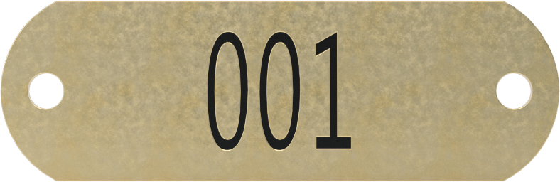 Sıralı Numaralı Plakalar, 304 Paslanmaz Çelik Dikdörtgen, 5/8" x 1-15/16"