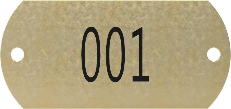 Sıralı Numaralı Plakalar, 304 Paslanmaz Çelik Dikdörtgen, 1" x 2-1/8", Karakterler 001-010