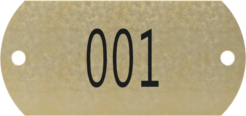Sıralı Numaralı Plakalar, 304 Paslanmaz Çelik Dikdörtgen, 1" x 2-1/8"