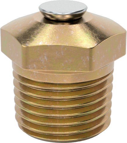 Basınç Tahliye Havalandırması, Çinko Kaplı Çelik, 1/8" NPTF, 1/2" Toplam Yükseklik, 1/4 ila 1 PSI