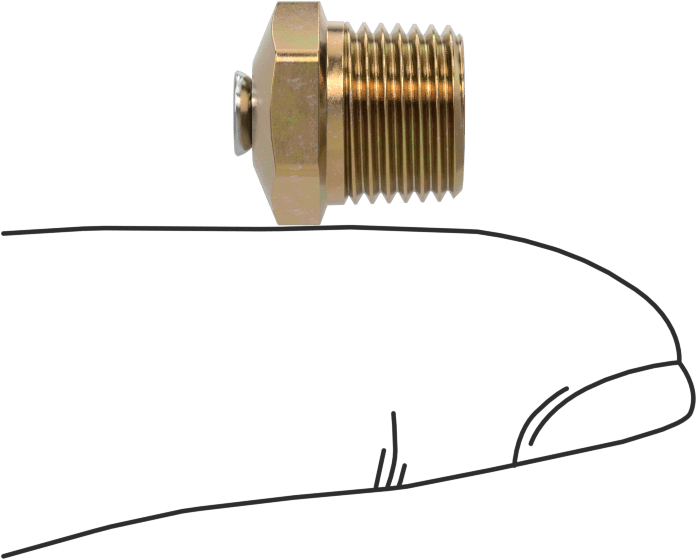 Basınç Tahliye Havalandırması, Çinko Kaplı Çelik, 1/8" NPTF, 1/2" Toplam Yükseklik, 1/4 ila 1 PSI