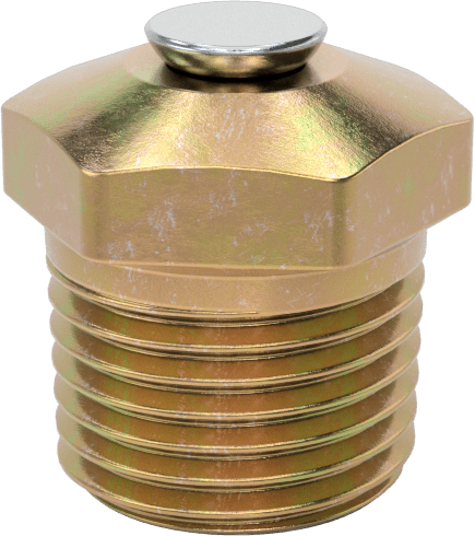 Basınç Tahliye Havalandırması, Çinko Kaplı Çelik, 1/8" NPTF, 1/2" Toplam Yükseklik, 1/4 ila 1 PSI