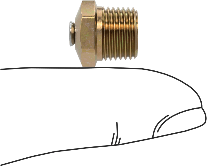 Basınç Tahliye Havalandırması, Çinko Kaplı Çelik, 1/8" NPTF, 1/2" Toplam Yükseklik, 1 ila 5 PSI