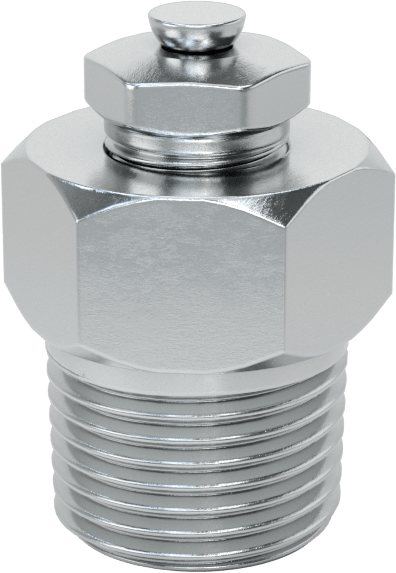 Basınç Tahliye Havalandırması, Çinko Kaplı Çelik, 3/8" NPTF, 1-3/16" Toplam Yükseklik, 1 ila 5 PSI