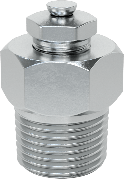 Basınç Tahliye Havalandırması, Çinko Kaplı Çelik, 3/8" NPTF, 1-3/16" Toplam Yükseklik, 7.5 ila 15 PSI
