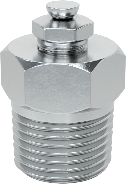 Basınç Tahliye Havalandırması, Çinko Kaplı Çelik, 1/2" NPTF, 1-3/8" Toplam Yükseklik, 1 ila 5 PSI