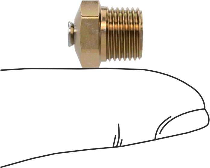 Basınç Tahliye Havalandırması, Çinko Kaplı Çelik, 1/8" NPTF, 17/32 inç Toplam Yükseklik, 45 ila 80 PSI