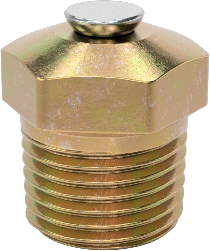Basınç Tahliye Havalandırması, Çinko Kaplı Çelik, 1/8" NPTF, 17/32 inç Toplam Yükseklik, 45 ila 80 PSI