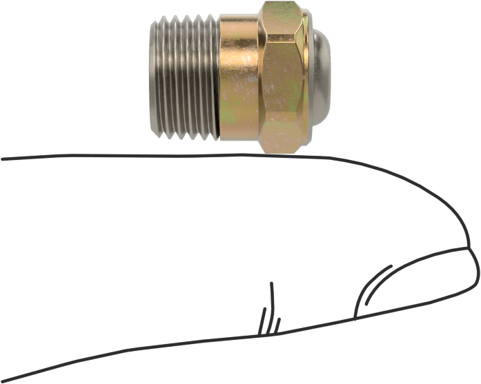 Basınç Tahliye Havalandırması, 1/8" NPTF, 9/16" Toplam Yükseklik, 80 ila 140 PSI