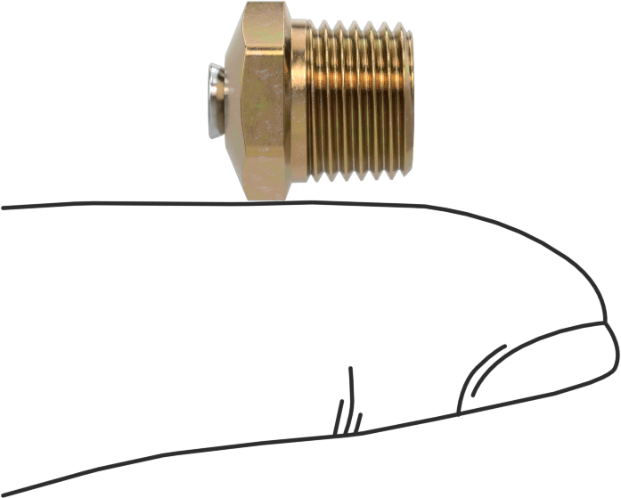 Basınç Tahliye Havalandırması, 1/8" NPTF, 1/2" Toplam Yükseklik, 400 ila 650 PSI