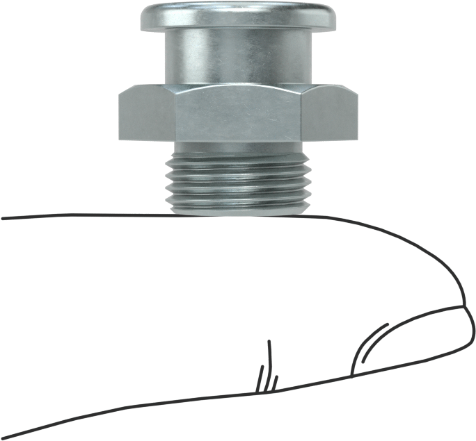 Düğme Başlı Gres Nipeli, Çinko Kaplı Çelik, M12 x 1 mm Erkek Diş, 17 mm Toplam Yükseklik