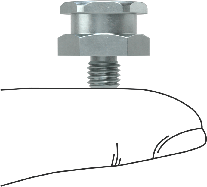Düğme Başlı Gres Nipeli, Çinko Kaplı Çelik, 1/4"-28 UNF Dişi Dişli, 5/8" Toplam Yükseklik
