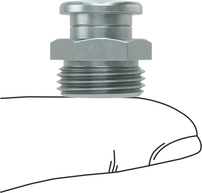 Düğme Başlı Gres Nipeli, Çinko Kaplı Çelik, 3/8 BSPP Erkek, 18 mm Toplam Yükseklik