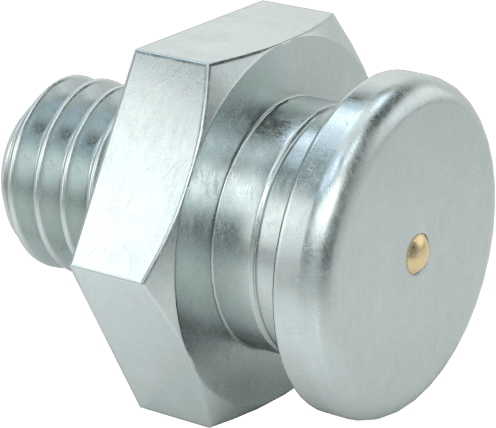 Düğme Başlı Gres Nipeli, Çinko Kaplı Çelik, M6 x 1 mm Erkek Diş, 14 mm Toplam Yükseklik