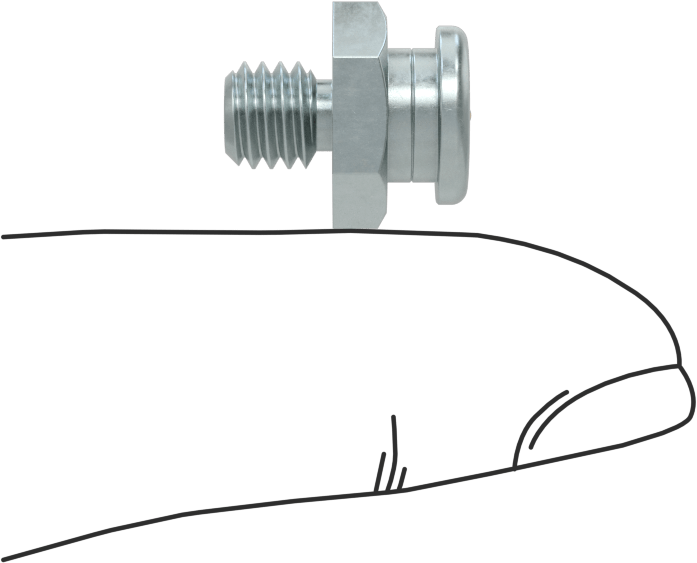 Düğme Başlı Gres Nipeli, Çinko Kaplı Çelik, M6 x 1 mm Erkek Diş, 14 mm Toplam Yükseklik