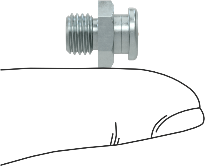Düğme Başlı Gres Nipeli, Çinko Kaplı Çelik, M8 x 1 mm Diş Erkek, 14 mm Toplam Yükseklik