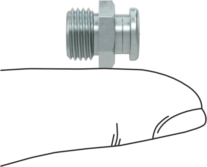Düğme Başlı Gres Nipeli, Çinko Kaplı Çelik, M10 x 1 mm Erkek Diş, 14 mm Toplam Yükseklik