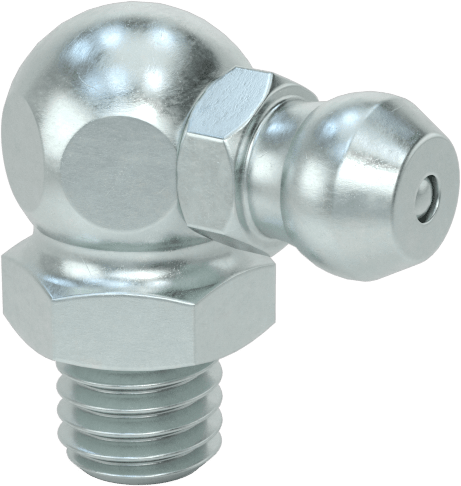 Çinko Kaplı Çelik Gres Nipeli, 90 Derece Dirsek, 1/4"-26 Bsf Erkek, 18 mm Toplam Yükseklik