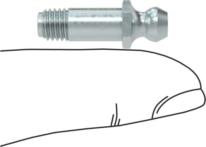 Çinko Kaplı Çelik Gres Nipeli, Düz, 1/4"-28 SAE-LT Erkek, 31/32" Toplam Yükseklik