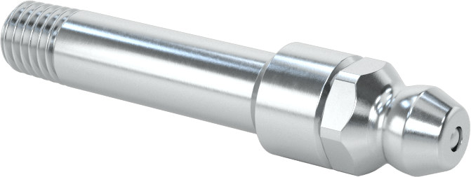 Çinko Kaplı Çelik Gres Nipeli, Düz, 1/4"-28 SAE-LT Erkek, 1-5/8" Toplam Yükseklik