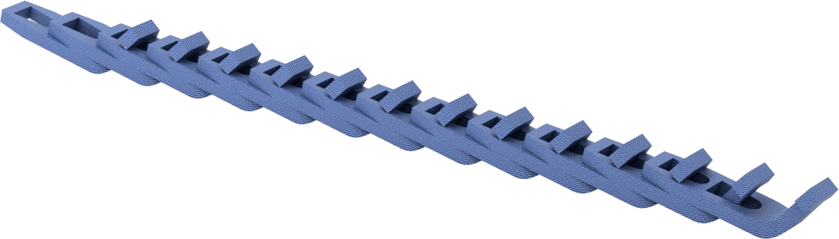 Statik Kontrol Twist-Lock Ayarlanabilir Uzunluklu V-Kayış, Anma Ölçüsü B, 5/8“ Genişlik x 17/32” Kalınlık