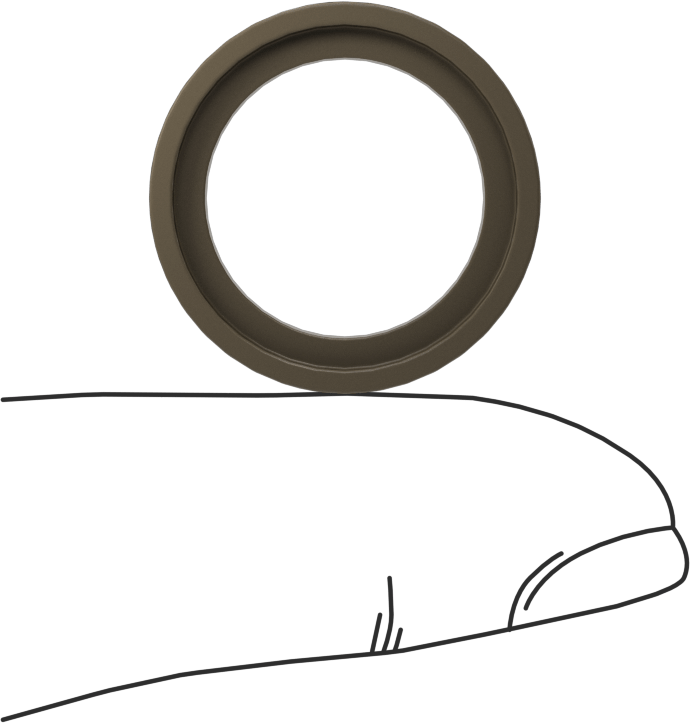Metal Algılanabilir Conta, Hızlı Kelepçeli Bağlantı Elemanları için, PTFE, 3/4" Dış Çaplı Boru için
