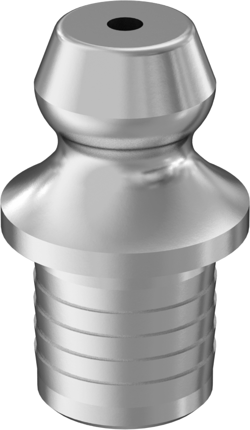 Çinko Kaplı Çelik Gres Nipeli, Tırtıklı Şaftlı, 1/4" Delik Çapı için, 9/16" Toplam Uzunluk