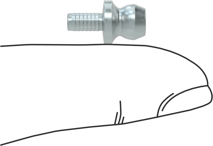 Çinko Kaplı Çelik Gres Nipeli, Tırtıklı Şaftlı, 1/8" Delik Çapı için, 9/16" Toplam Uzunluk