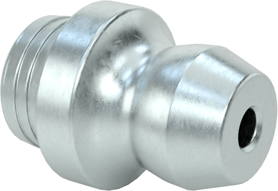 Çinko Kaplı Çelik Gres Nipeli, Tırtıklı Şaftlı, 1/4" Delik Çapı için, 15/32" Toplam Uzunluk