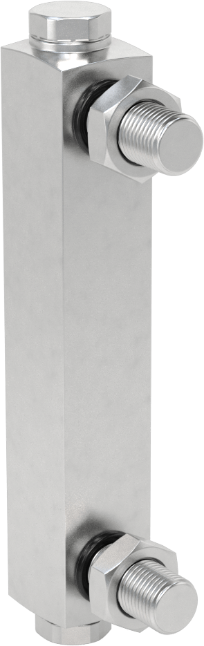 Yüksek Basınçlı Yağ Seviyesi Göstergesi, Alüminyum, 1/2"-20 UNF Erkek, 4" Merkezden Merkeze