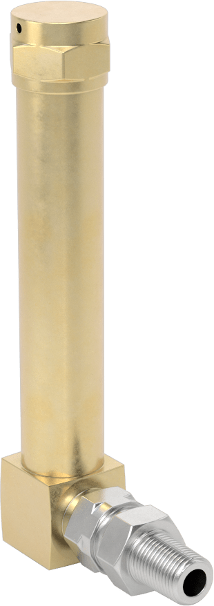 Döner Bağlantılı Yağ Seviyesi Göstergesi, Pirinç Dirsek, 1/8 NPTF Erkek, 4-1/4" Toplam Yükseklik