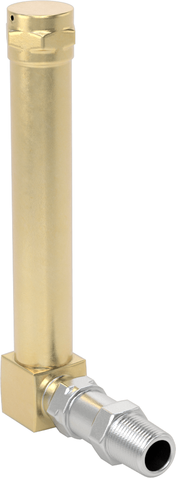 Döner Bağlantılı Yağ Seviyesi Göstergesi, Pirinç Dirsek, 3/8 NPTF Erkek, 5-7/8" Toplam Yükseklik