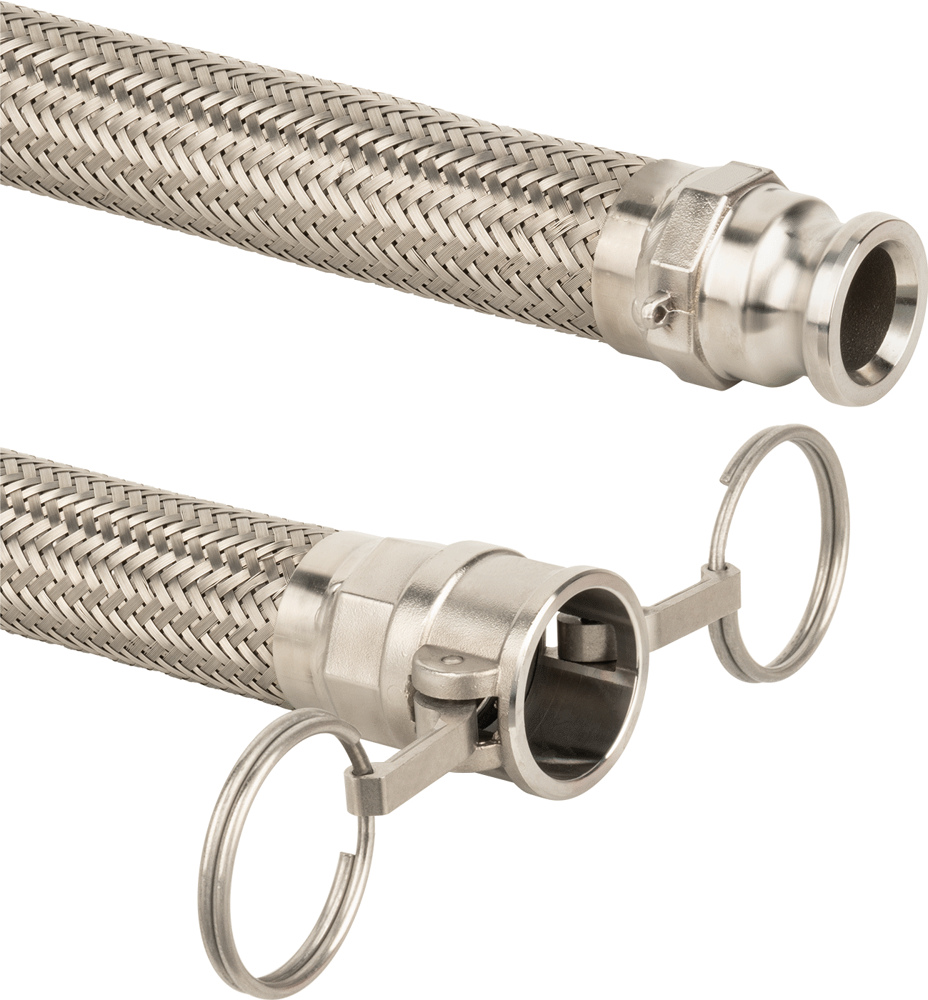 316 Paslanmaz Çelik Bağlantı Parçalı Hortum, Titreşime Dayanıklı, Su için, 3/4 Kaplin Boyutu, 1-1/4" OD