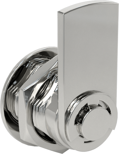 Minyatür Kam Kilidi, Aynı Anahtarlı, Krom Kaplama, 1/2" Mandal Mesafesi, 1/4-Turn