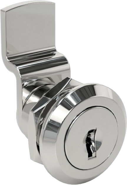 Minyatür Kam Kilidi, Aynı Anahtarlı, Krom Kaplama, 3/4" Mandal Mesafesi, 1/4-Turn