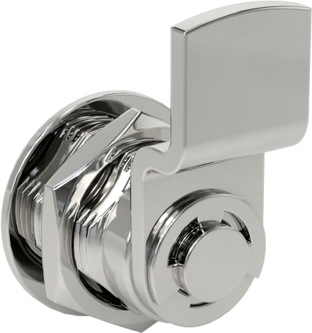 Minyatür Kam Kilidi, Aynı Anahtarlı, Krom Kaplama, 3/4" Mandal Mesafesi, 1/4-Turn