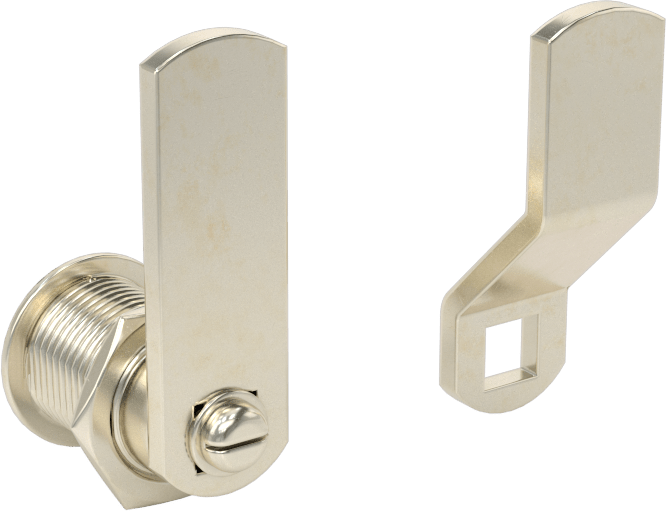 Minyatür Kam Kilidi, Anahtarlı, Nikel Kaplı Çinko, 1/2" Delik Çapı için