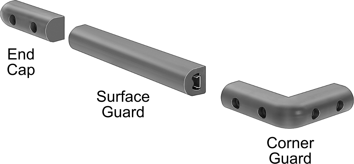 Güçlendirilmiş Yüzey Koruyucu, Esnek, Sentetik Kauçuk, 16 Fit Uzunluk, 1-1/16" Genişlik