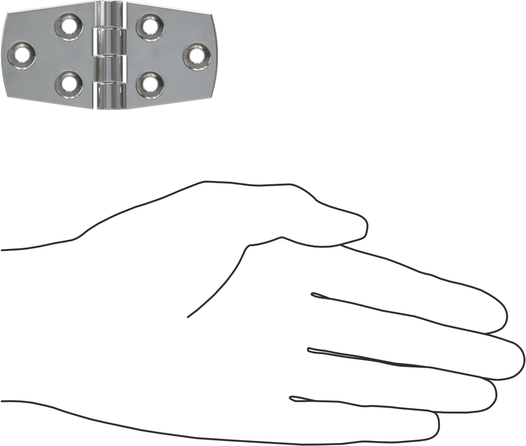 Kayış Menteşesi, 316 Paslanmaz Çelik, 1-1/2“ x 1-1/2” Kapı Kanadı