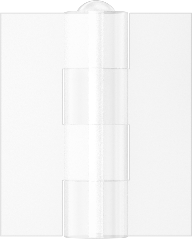 Delikli Olmayan Plastik Menteşeler, Şeffaf Akrilik Plastik, 1-3/4“ x 3/4” Kapı Kanadı