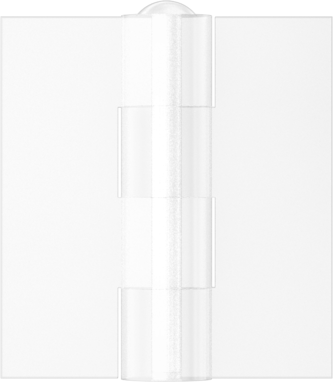 Delikli Olmayan Plastik Menteşeler, Şeffaf Akrilik Plastik, 1-1/2“ x 11/16” Kapı Kanadı
