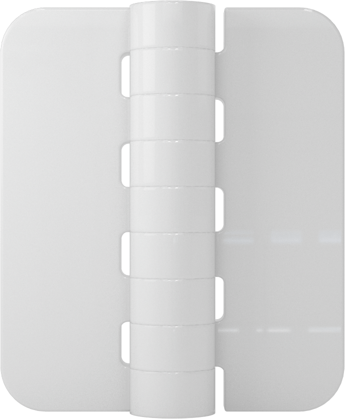 Delikli Olmayan Plastik Menteşeler, Beyaz PVDF Plastik, 2-1/2“ x 1-1/16” Kapı Kanadı